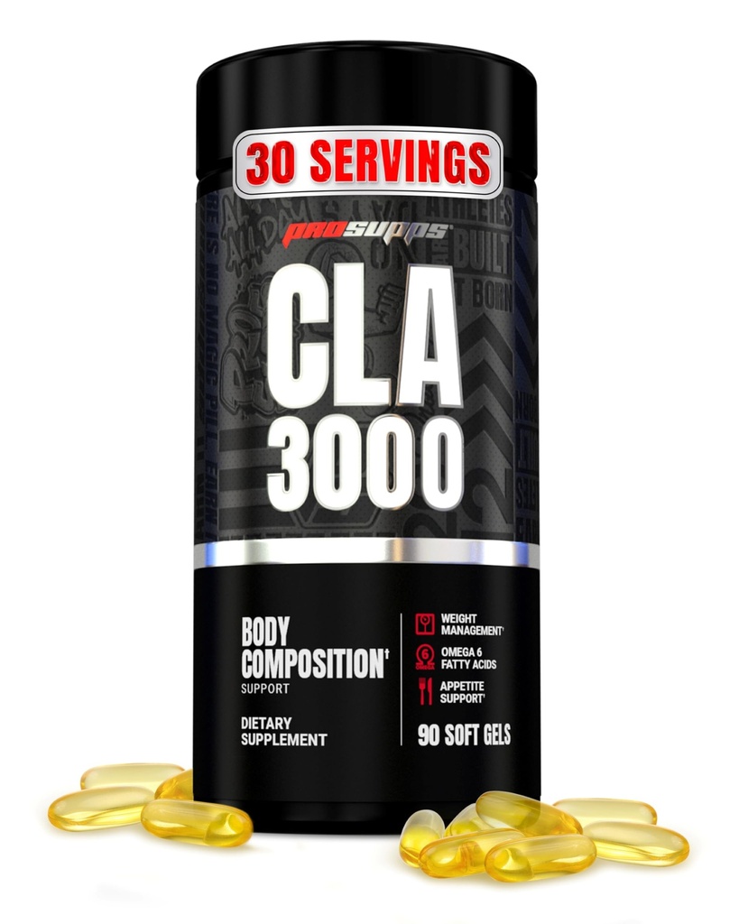 PROSUPPS CLA 3000 Lean Body Composition Support - Stimulerende fri konjugeret linolsyre workout supplement til vægttab & Appetite Support med Omega 6 Fedtsyre - Gym & Fitness - 90 Softgels