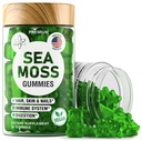 BioVit Sea Moss Gummies - Frembygget Irish Sea Moss for voksne & Børn - Seamoss Gel med Bladderwrack & Burdock Root Extract - 60 Vegansk Gummies