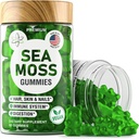 BioVit Sea Moss Gummies - Frembygget Irish Sea Moss for voksne & Børn - Seamoss Gel med Bladderwrack & Burdock Root Extract - 60 Vegansk Gummies