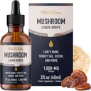 Mushrooms Liquid Drops Complex 124; Lions Mane Supplement med Tyrkiet Tail Mushroom, Reishi, Shiitake & Mere • 124; Support Kognitiv funktion, Memory & Fokus124; Non- GMO, Soy- Free