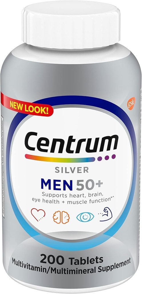 Centrum Sølv Mænd (200 Greve) Multivitamin / Multimineral Supplement Tablet, D3- vitamin
