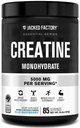 Jacked Factory Creatine Monohydrate Powder 20.4 oz (578g) - 5g Daily Creatine Supplement for Men and Women, Vegan-Friendly, Third-Party Tested - 85 Servings, Blue Raspberry