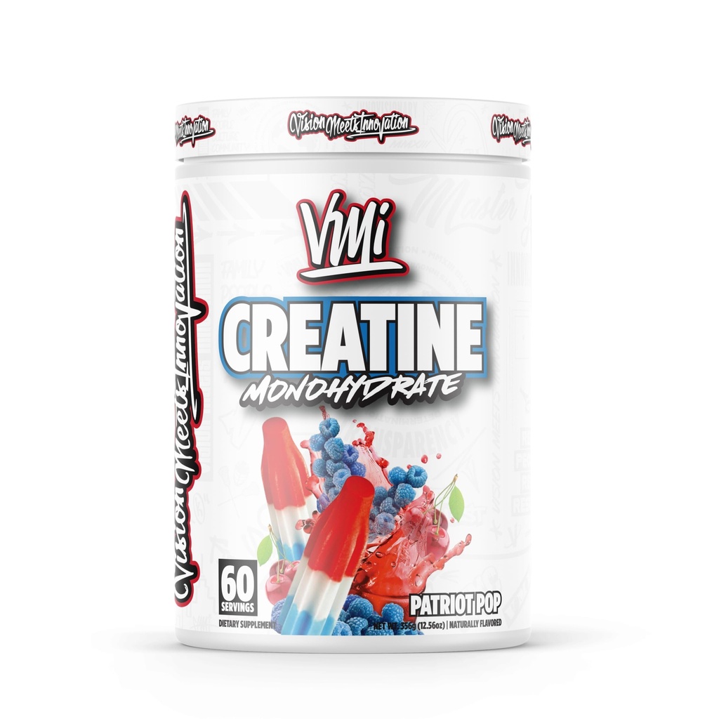 VMI Sports Creatine Monohydrate Powder Muscle Mass – Strength – Size – Power | 5 Grams per Serving (60 Servings, Patriot Pop)