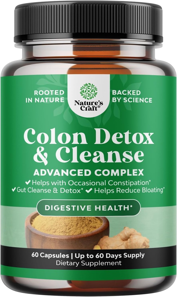 Colon Cleanser & Detox - Lactobacillus Acidophilus Probiotic Supplement Kropsanordning - Psyllium Husk Kapsler Gut Health Supplement