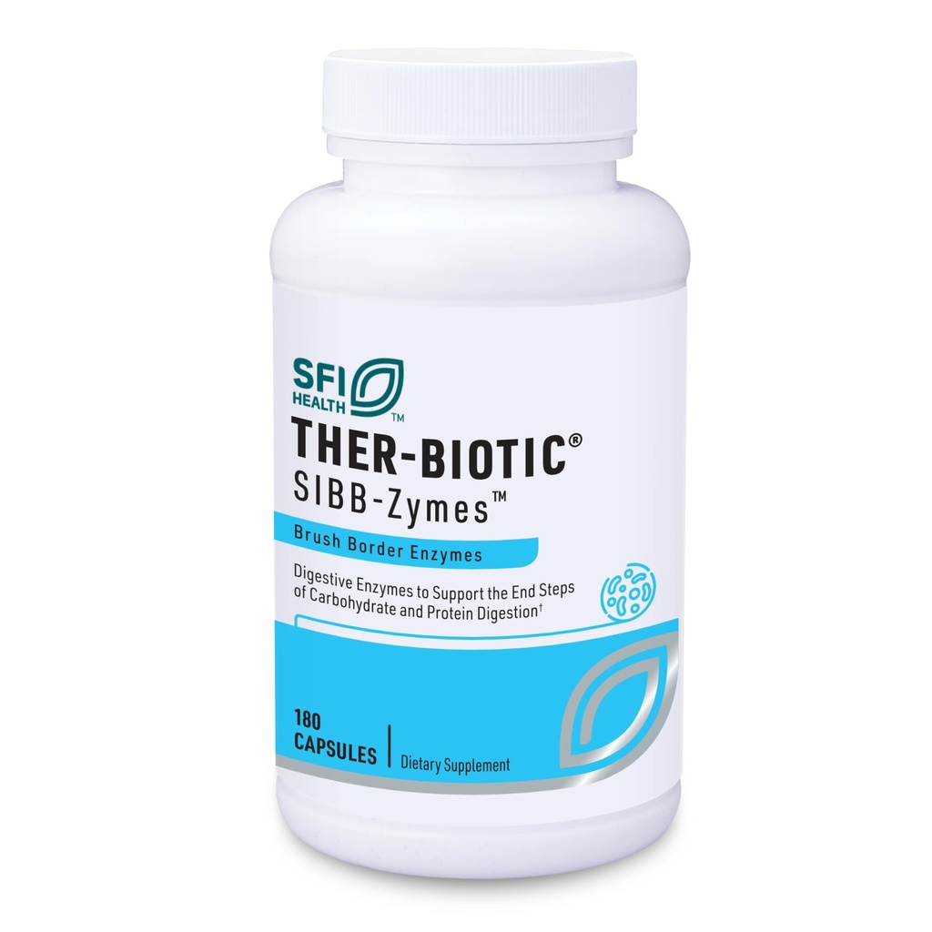 SFI Health Klaire Labs Sibb-Zymes Brush Border Digestive Enzymes for Digestion - Peptidase/Protease Enzymes Complex - Supports Optimal Carb & Protein Digestion - Gluten Free (180 Capsules)