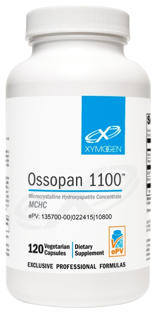 XYMOGEN Ossopan 1100 - MCHC Bone Matrix Formula - Bone Metabolism & Skeletal Support - Vegetarian, Gluten-Free & Non-GMO - 120 Capsules