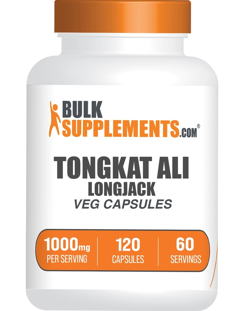 Bulkadditions.com Longjack Extract Kapsler - Tongkat Ali Extract, Tongkat Ali Supplement - Vegan- Friendly, 120 Veg Kapsler (pakke med 1)
