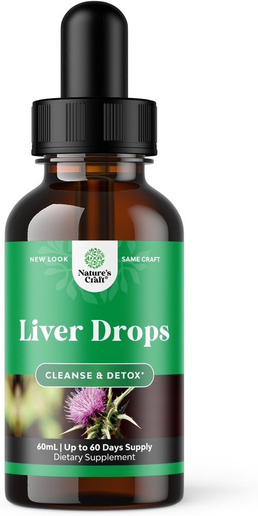 Leverstøtte Mælk Thistle Tinktur - Mælk Thistle Liquid Herbal tillæg med Astragalus Root til lever Detox Rengøring og reparation - Lever Rengøring Detox Drops med Shiitake Maitake og Cordyceps