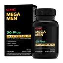 GNC Mega Mænd 50 Plus Multivitamin Caplets, Clinically Proven, Heart & Prostate Health, B Vitamin, Saw Palmetto, Memory, Vitamin D-3, 60 tæller