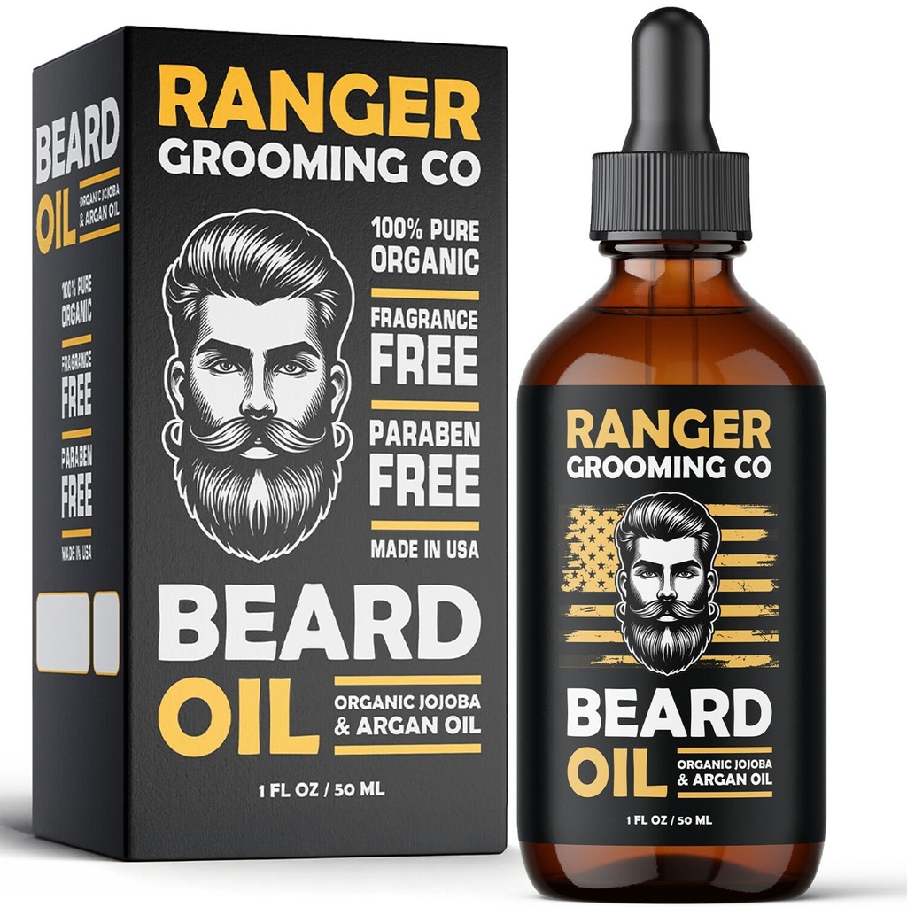 Leven Rose Beard Oil til mænd og skæg blødgøringsmiddel 100% Ren Natural for Bearded Mænd, Mustaches, og fugtgivende hud 1 oz af Ranger Grooming Co