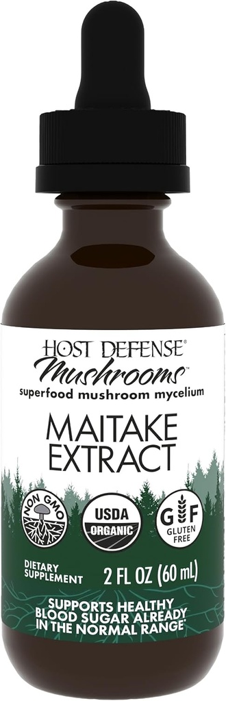 Værtsforsvar Maitake Extract - Immun & Cellular Health Support - Urte tillæg med Maitake Mushroom & Mushroom Mycelium - Flydende tillæg - 2 fl oz (60 Servere) *