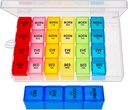 Ugentlig Pill Organizer 4 gange om dagen, Medicin Organizer Box, Rejser Daily Pill Box Organizer 7 dag, Pill Case, Pill Container Holder for Hold vitaminer / fiskeolier.