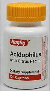 Rugby Acidophilus med Citrus Pectin 50 Million Cfu 100 Tabs