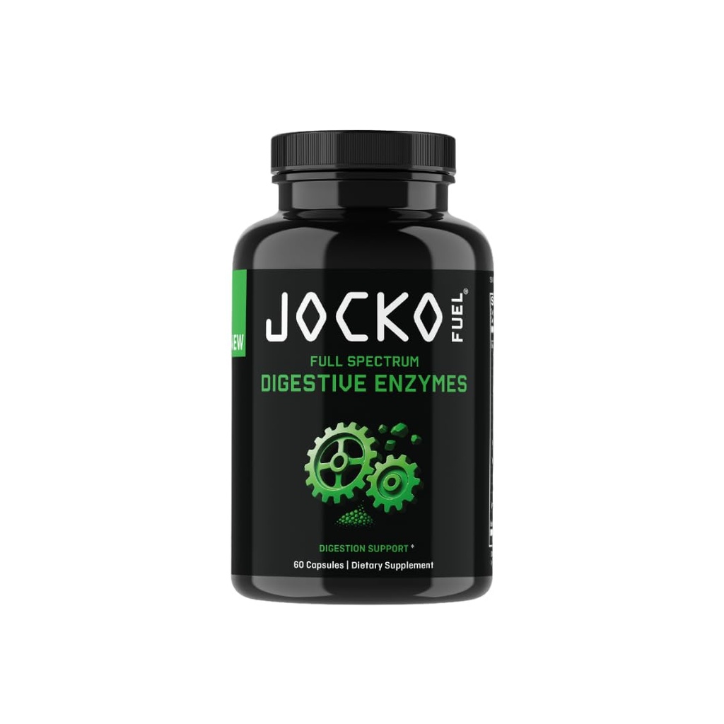 Jocko Fuel Digestive Enzymes - Full Spectrum Support, Nutrient Absorption, Gut Health Support, Digestion Aid - 60 Capsules