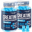 5000mg Creatininmonohydrat Gummies Formel for mænd og kvinder Ultimate Muscle Builder, Energy Booster & Pre- Workout Supplement (2 Pack)