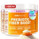 GOBIOTIX Fiber Supplement Powder with Prebiotics for Digestive Health and GLP-1 Support, Soluble Fiber for Gut Health & Debloat, Keto, Vegan, Gluten & Sugar Free, 35 Servings (3 Pack)