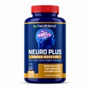 healblend Neuro Plus Focus Booster - Advanced Brain Support Supplement med B6-vitamin, B12, Folate - Forbedrer hukommelse, koncentration, mental Klarhed & kognitiv funktion - 120 kapsler