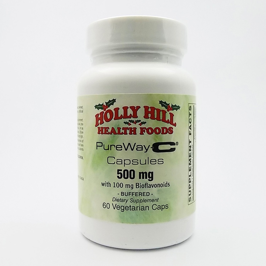 Holly Hill Health Foods, PureWay-C 500 MG with 100 MG Bioflavonoids, Buffered, 60 Vegetarian Capsules