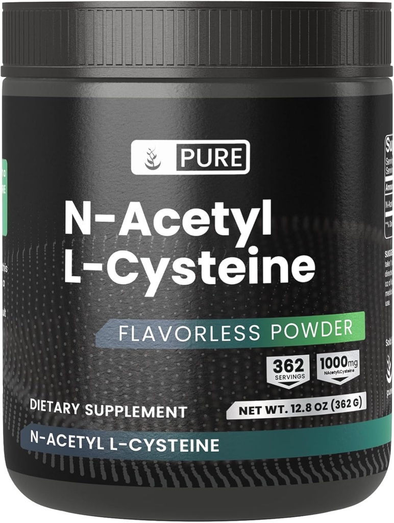 PURE ORIGINAL INGREDIENSER NAC Powder, 12,8 oz, N- Acetyl L- Cystein, Aminosyre, Altid Pure