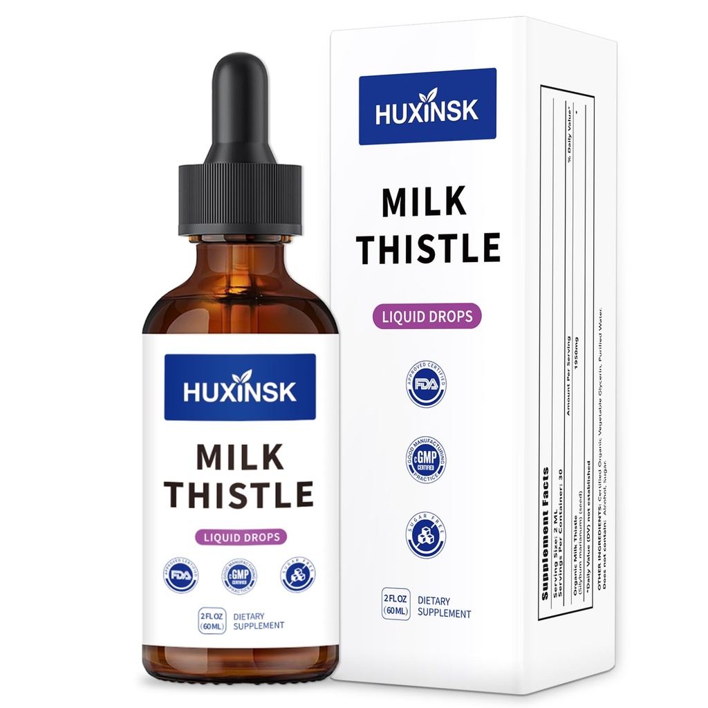 Milk Thistle Liquid Drops Extract | High-Potency Silymarin Complex | Supports Liver Health & Natural Detox | Alcohol-Free, 60ml Vegan Tincture