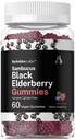 Horbaach Sambucus Black Elderberry Gummies Note 124; 60 Greve Note 124; med zink og C-vitamin 124; Vegan, Non- GMO, Gluten Free Extract for admirals