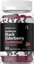 Horbaach Sambucus Black Elderberry Gummies Note 124; 60 Greve Note 124; med zink og C-vitamin 124; Vegan, Non- GMO, Gluten Free Extract for admirals