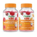 Lifeable Calcium Magnesium & Zink Kids + Multivitamin Kids, Gummies Bundle - Great Tasting, Vitamin Supplement, Gluten fri, GMO fri, Chewable Gummy