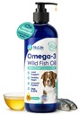 Flydende fiskeolie til hunde med Omega 3, 6 og 9 fede syrer, Wild Fanget fra Island, Hud og Coat Supplement til Shedding, Itchy Hud, Allergier, hjerne og hjerte sundhed, rig på EPA + DHA - 16 oz