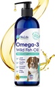 Flydende fiskeolie til hunde med Omega 3, 6 og 9 fede syrer, Wild Fanget fra Island, Hud og Coat Supplement til Shedding, Itchy Hud, Allergier, hjerne og hjerte sundhed, rig på EPA + DHA - 16 oz