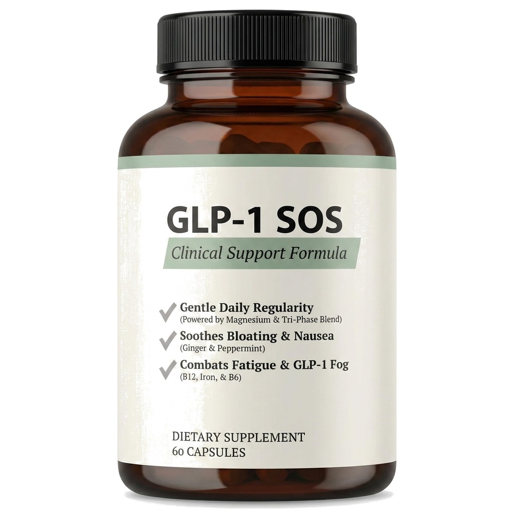 GLP-1 SOS™ Digestive Support for Ozempic Wegovy Mounjaro Users – Constipation, Sulfur Burps, Fatigue – Magnesium, Ginger, Probiotics, B12 – 60 Capsules