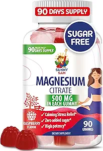 Magnesium Gummier for børn og voksne - 500mg - Rolig Magnesiumtyggere - Magnesium Citrate Chewable Supplement for Mood & Muscle Support