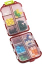 10 Segment Pill Organizer Case, Rejser Daily Medicine Pill Box Reminder, Lille størrelse Ugentlig Viatamin Dispenser Container til Medicin, Supplement, Torve Lever Oil, Kapsler, Calcium Tablet