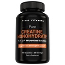 Vital Vitamins Creatine Monohydrate Pills for Women & Men - Micronized Creatine Capsules - Cognitive, Strength, Recovery Support - 3g (3000mg) per Serving - Vegan, Non-GMO, 120 Count