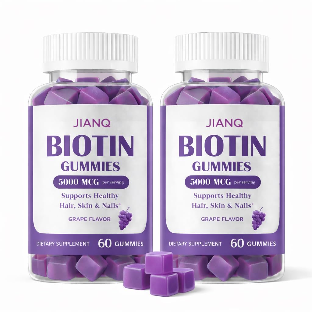 Biotin Gummies for Hair Skin & Nails – High Strength 5000 mcg Biotin with Collagen, Zinc & Vitamin C | Vegan, Sugar-Free, Non-GMO | Supports Healthy Hair Growth, 120 Count
