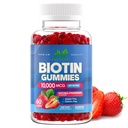 Biotin 10,000mcg Gummies for Hair Growth, Skin & Nails - 2x Maximum Strength Biotin Vitamins for Women & Men - Gluten-Free, Vegan, Non-GMO, Great Tasting Strawberry Flavor - 60 Gummies (1 Month)