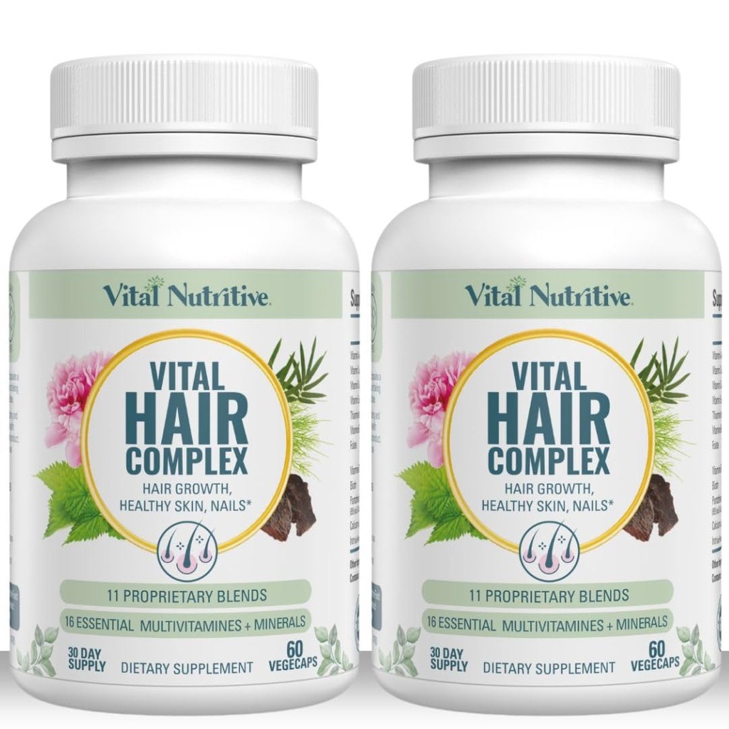 Vital hår kompleks -Hårvækst Vitaminer for kvinder og mænd -Biotin & vitamin B -Hårvækst supplement til sundt hår hud & negle -Hormone & Gluten Gratis -Hår Vitaminer for kvinder