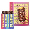 Misfits Protein Bars - High Protein Candy Bars | Gluten Free Plant Based, Low Sugar & Carb, High Fiber Snacks | Variety Pack of 12 (4 Flavors)