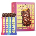 Misfits Protein Bars - High Protein Candy Bars Budd124; Gluten Free Plant Based, Low Sugar & Carb, High Fiber Snacks Budd124; Variety Pack med 12 (4 Flavors)