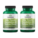 Swanson Milk Thistle, Mælkebøtte & Gul Dock - Urte Lever Support - Natural Support Help to Keep Total Health & Wellbeing - (120 kapsler) (2 Pack)