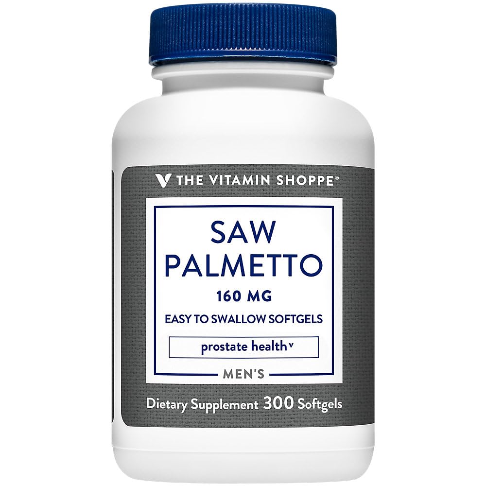 The Vitamin Shoppe Saw Palmetto Extract 160mg, Supplement for (300 Softgels)