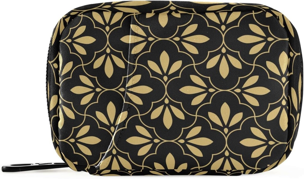 Flower Geometric Pill Box 7 Dag Pill Case Rejsepose Pill Organizer Bag med lynlås Portable ugentlige sag kompakt størrelse for Supplement Holder