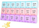 Stor Ugentlig Pill Organizer 3 gange en dag, Rejse Pill Cases Bevis 7 Dag Pill Contaner, Medicin Pill Organizer, Portable for Pills Vitamin Fish Oil Kosttilskud
