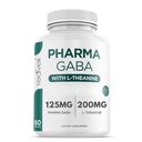 Teaveli Pharma GABA with L Theanine Supplement - 100mg PharmaGABA and 200mg L-Theanine - Clean Label - Supports Calm and Focus - No Additives or Preservatives – 60 Veggie Capsules