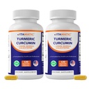 Vitamatic Turmeric Curcumin Supplement – Plant-Based Botanical Extract with Black Pepper, Ginger & Moringa – Vegetarian, Non-GMO, Gluten-Free – 120 Capsules - 2 Pack (240 Capsules)