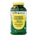 Spring Valley Turmeric Curcumin with Ginger Capsules, 500 mg, 250 Count – Herbal Dietary Supplement – Vegetarian Capsules – Daily Supplement + Dipaze Gift (Container)