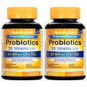 NewRhythm Probiotika 50 Millioner CFU 20 Strops, 120 Veggie Kapsler, Målrettet Udgivelsesteknologi, Mavesyre resistent, Ingen behov for køling, Non- GMO, Gluten Free