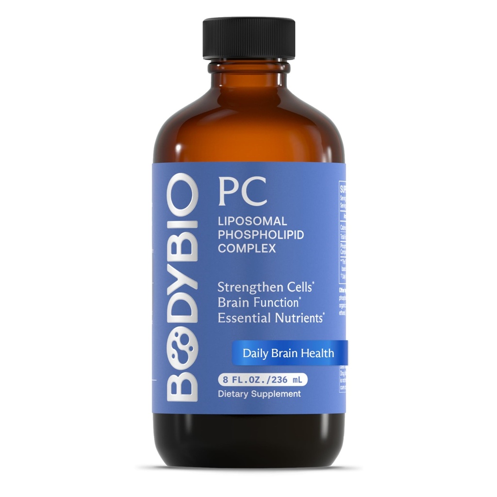 BodyBio PC - Phosphatidylcholin for hjerne sundhed, mental Klarhed, kognitiv funktion, cellulær reparation og sund aldring, phospholipid complex supplement til Gentle Daily Detox