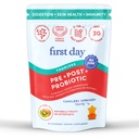 FIRST DAY Toddler Tribiotic Gummies (Ages 2-3) | Kids Probiotic Gummies | 3 in 1 Pre + Pro + Postbiotics for Kids Digestive & Immune Health - Kiwi, 60 Counts (30 Days Supply)