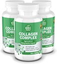 Multi Collagen Protein Peptider Supplement kapsler - 1800mg Collagen kompleks type I, II, III, V, X - Fælles støtte, sundt hår, hud, negle, skønhed vitaminer, 100% naturlige, non-GMO 270ct (3)