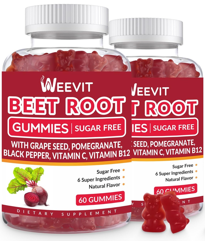 Beet Root Gummies, Nitrogen Oxide Supplement for Mænd Kvinder